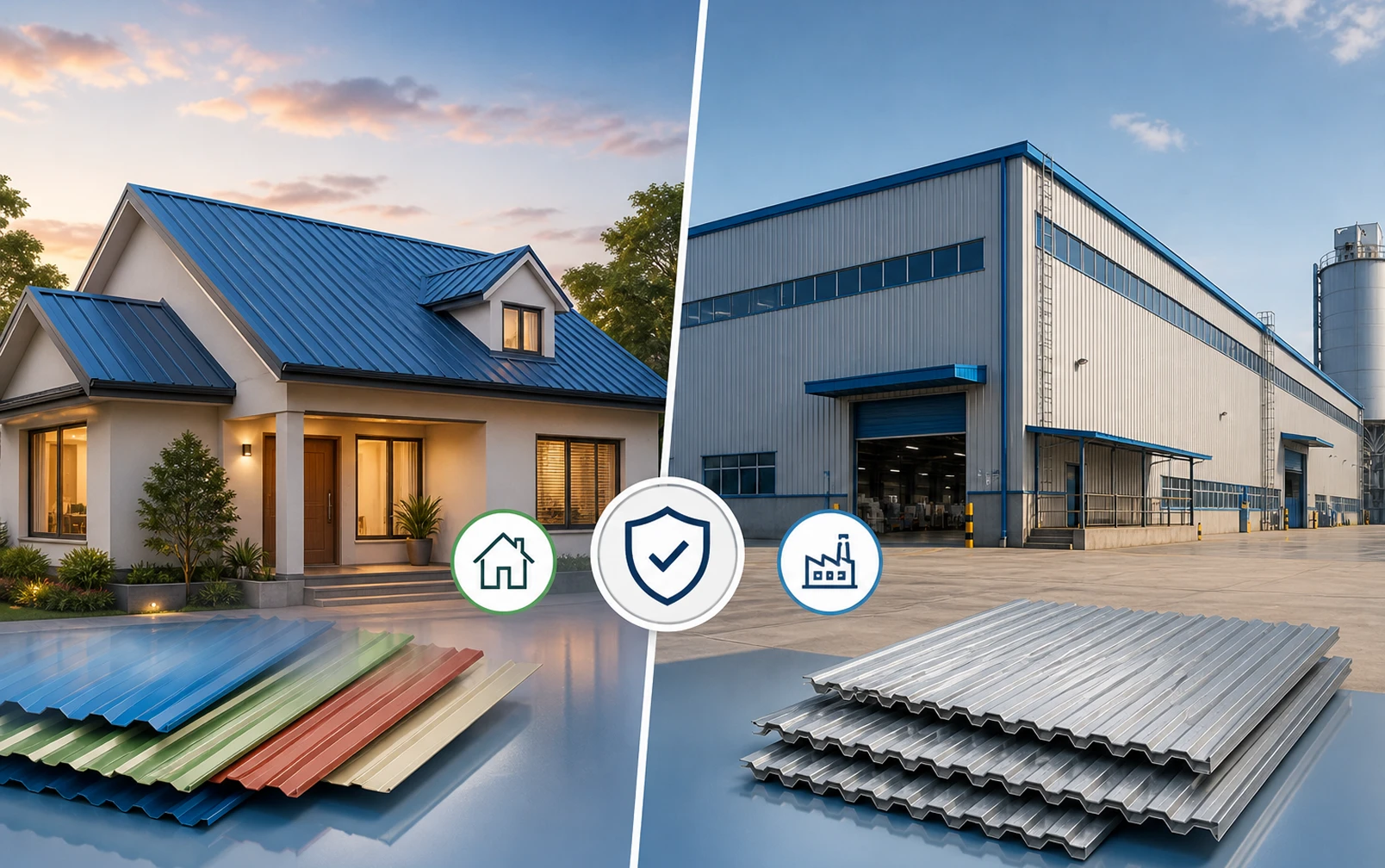 Residential vs. Industrial Roofing — Choosing the Right Steel Grade